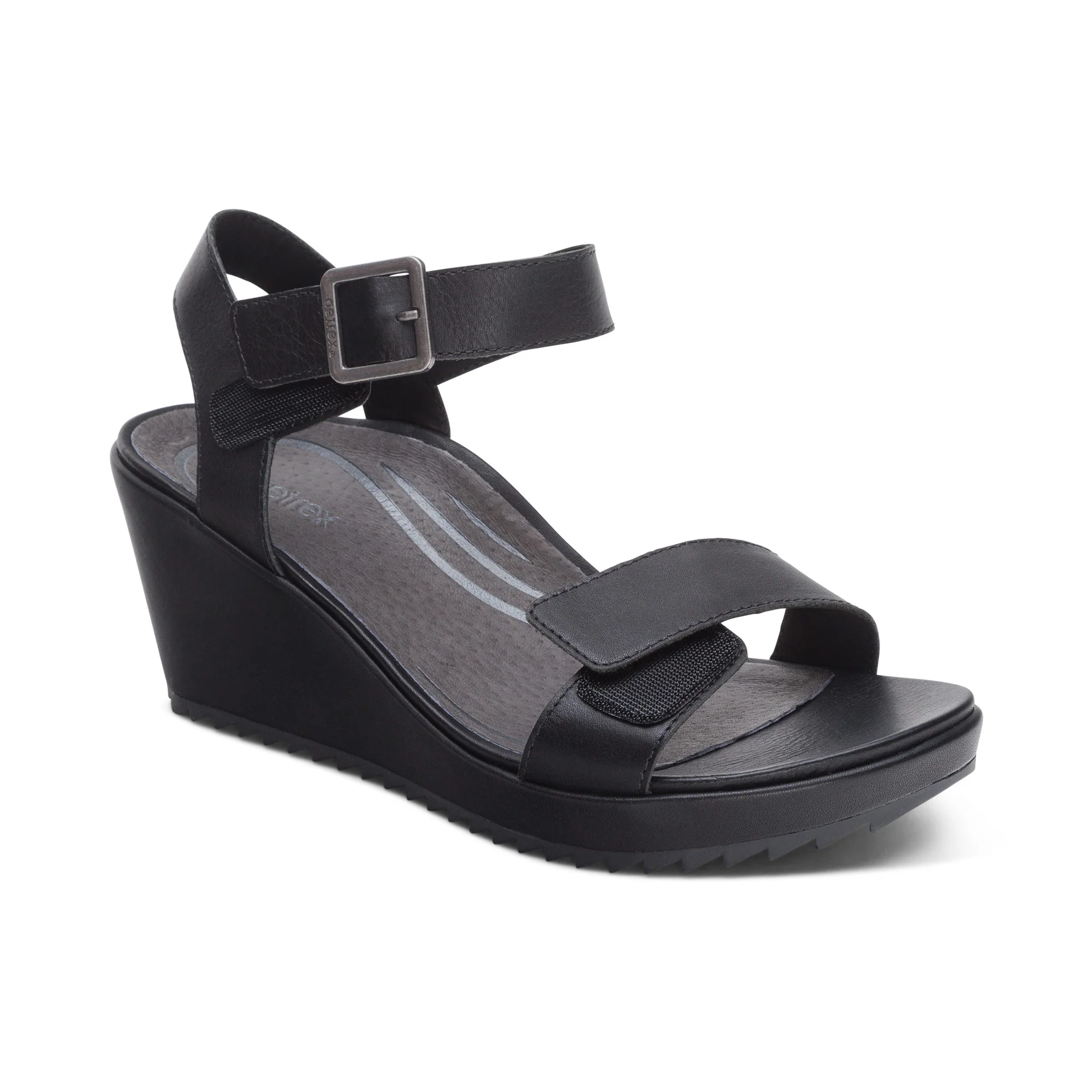Andrea Quarter Strap Wedge  - Black - Image 7