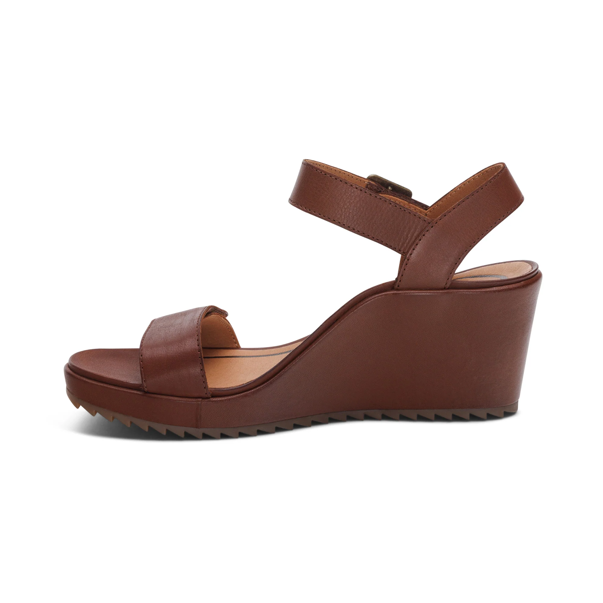 Andrea Quarter Strap Wedge  - Walnut - Image 4