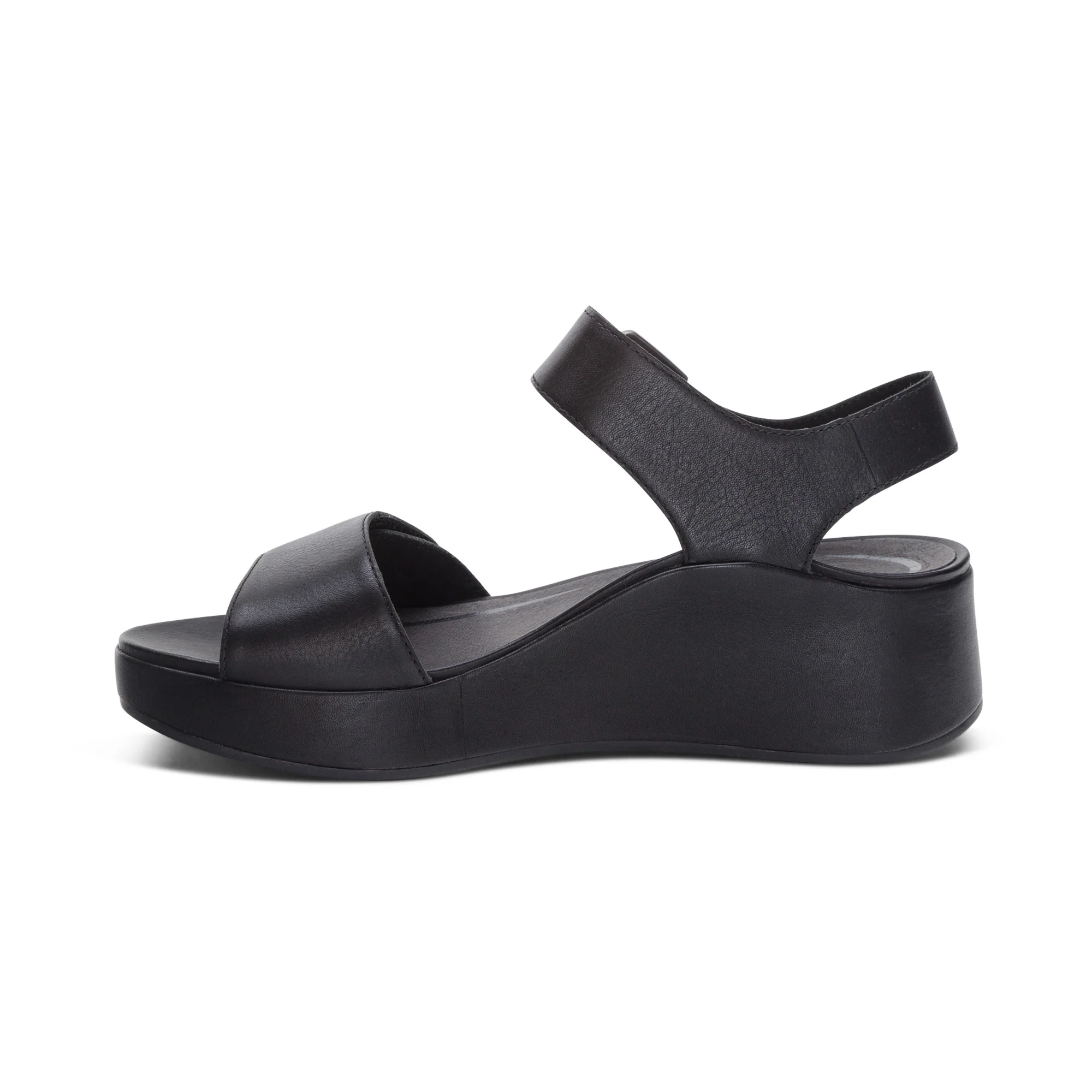 Ariel Adjustable Quarter Strap Wedge  - Black - Image 4
