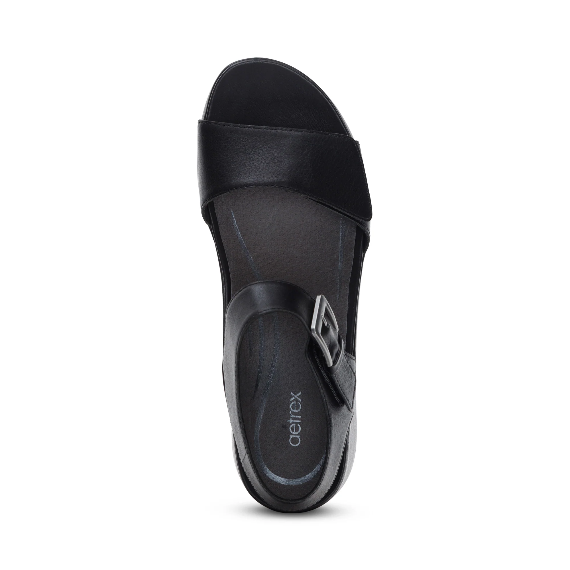 Ariel Adjustable Quarter Strap Wedge  - Black - Image 5