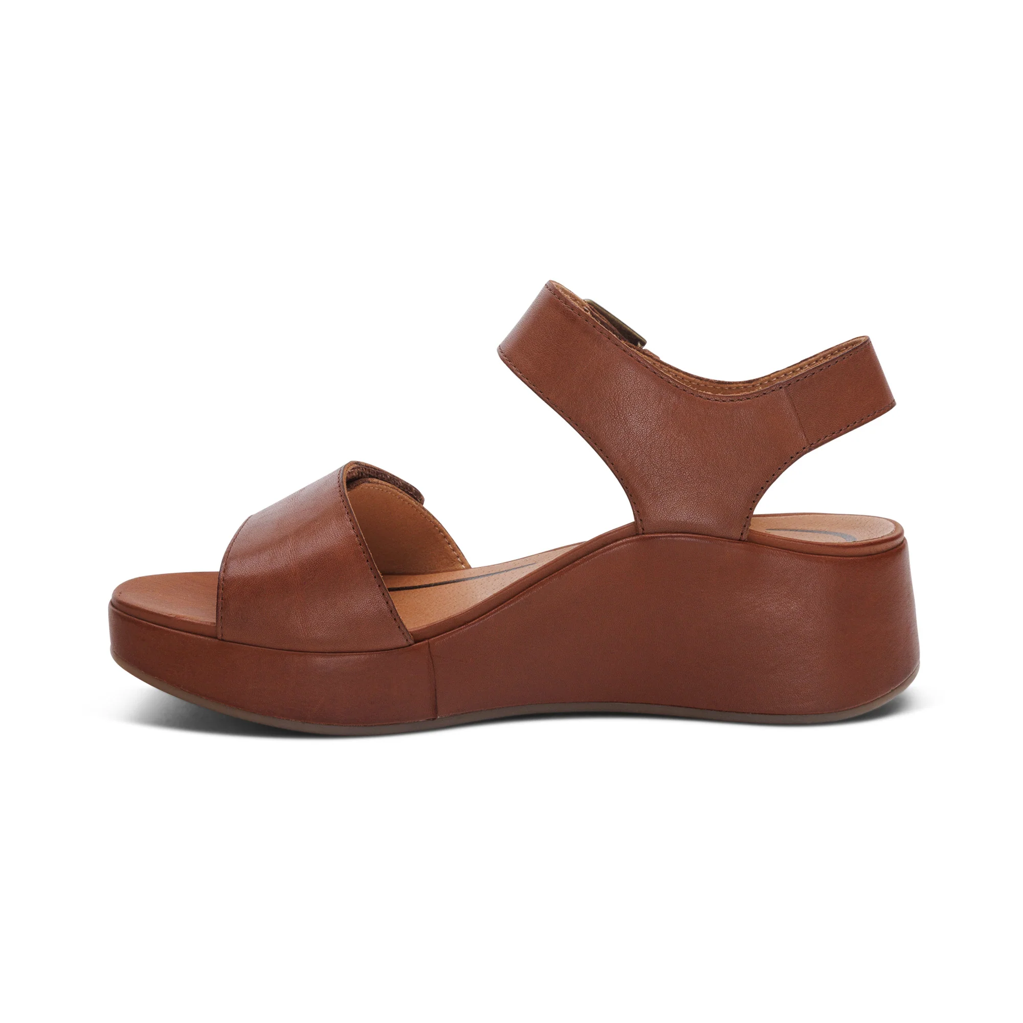 Ariel Adjustable Quarter Strap Wedge  - Dark Brown - Image 4