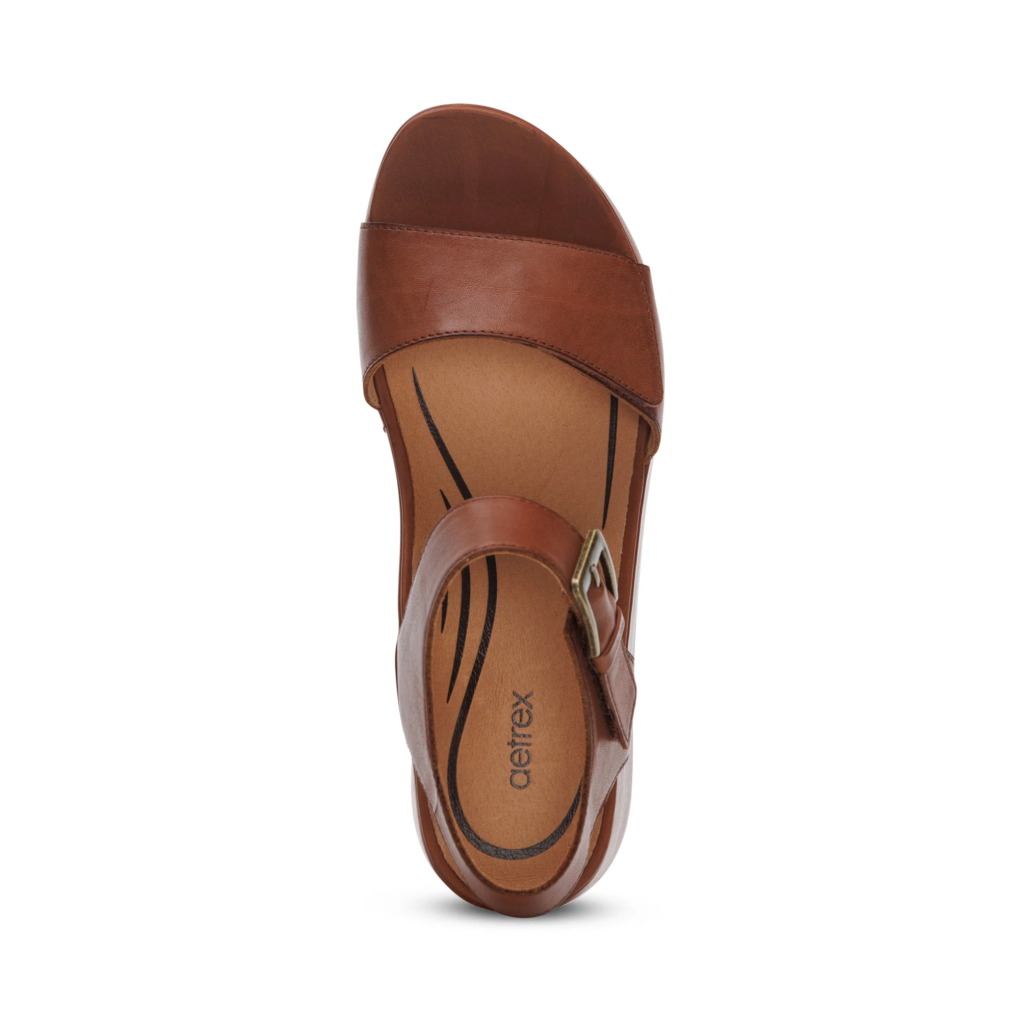Ariel Adjustable Quarter Strap Wedge  - Dark Brown - Image 5