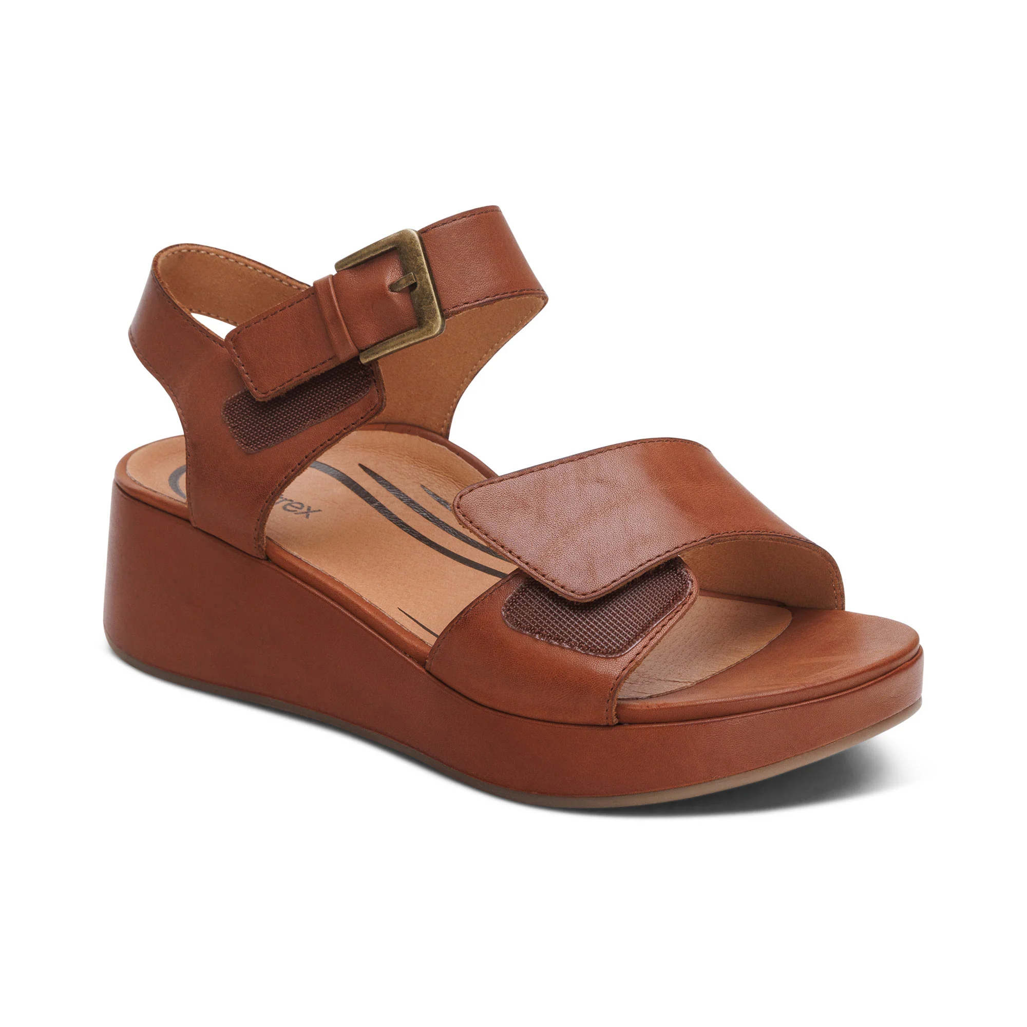 Ariel Adjustable Quarter Strap Wedge  - Dark Brown - Image 7