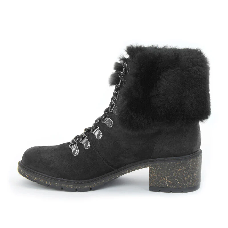 Brooklyn Fur Lace-Up Boot - Black - Image 3
