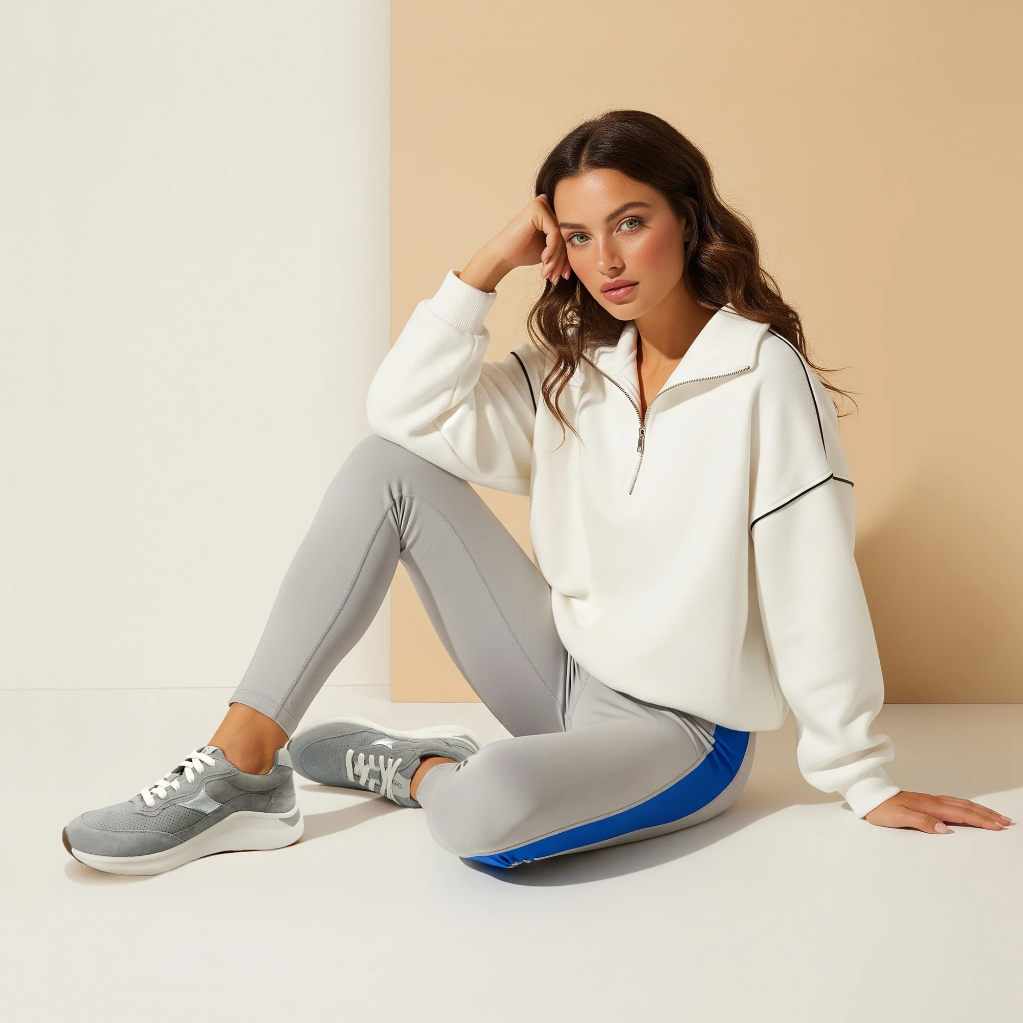 Emily Lace-Up Sneaker - Grey - Image 6