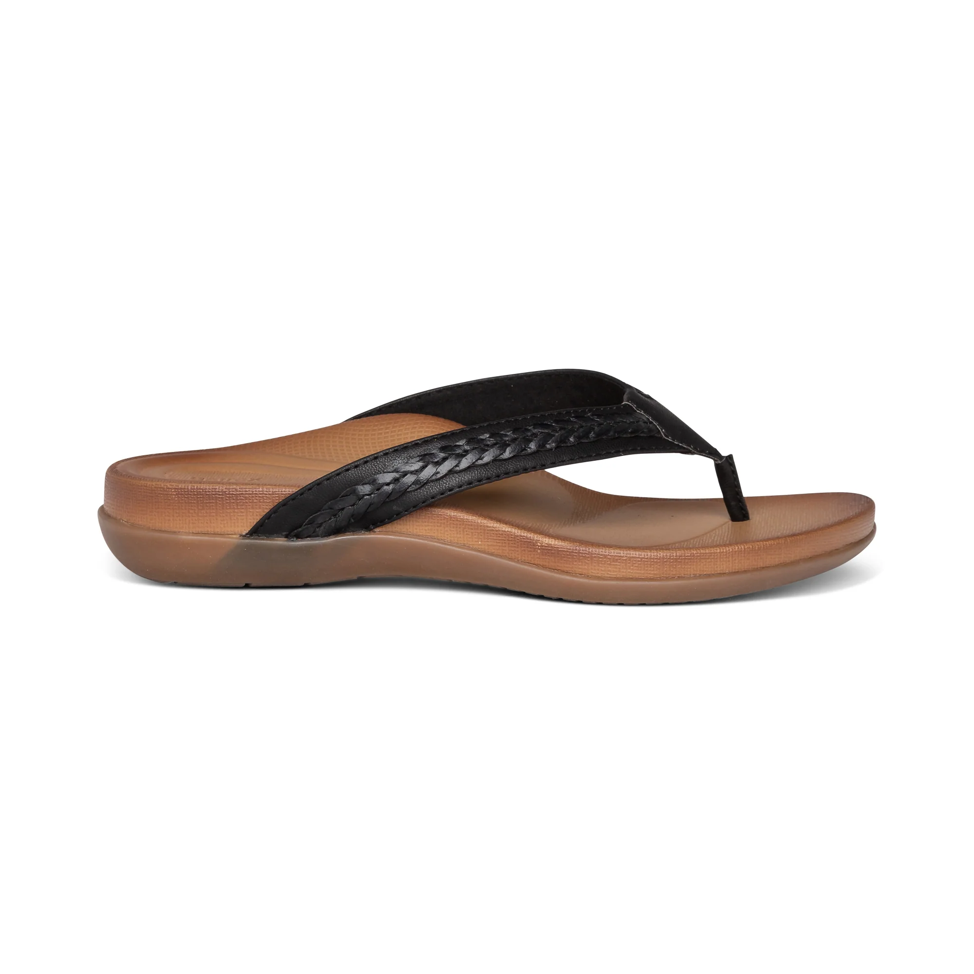 Emmy Braided Thong Sandal - Black - Image 2