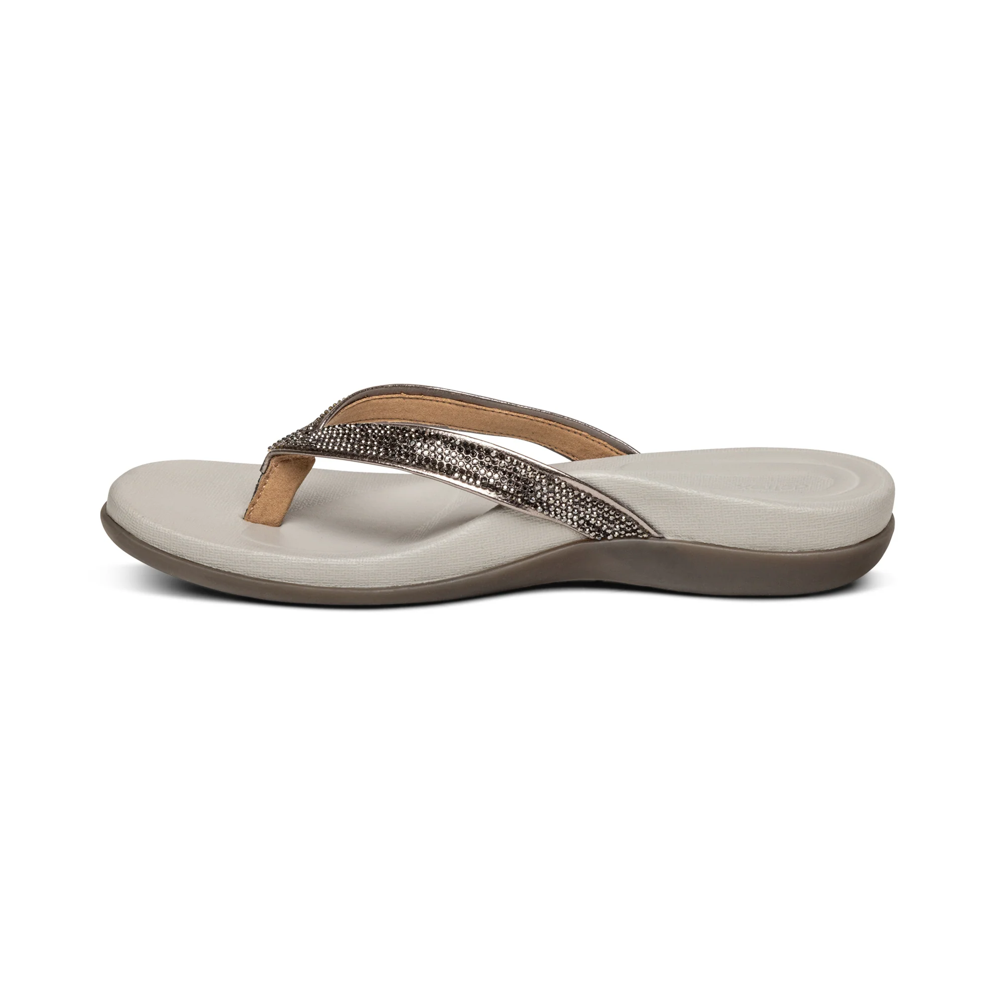 Eve Sparkly Thong Sandal - Pewter - Image 3