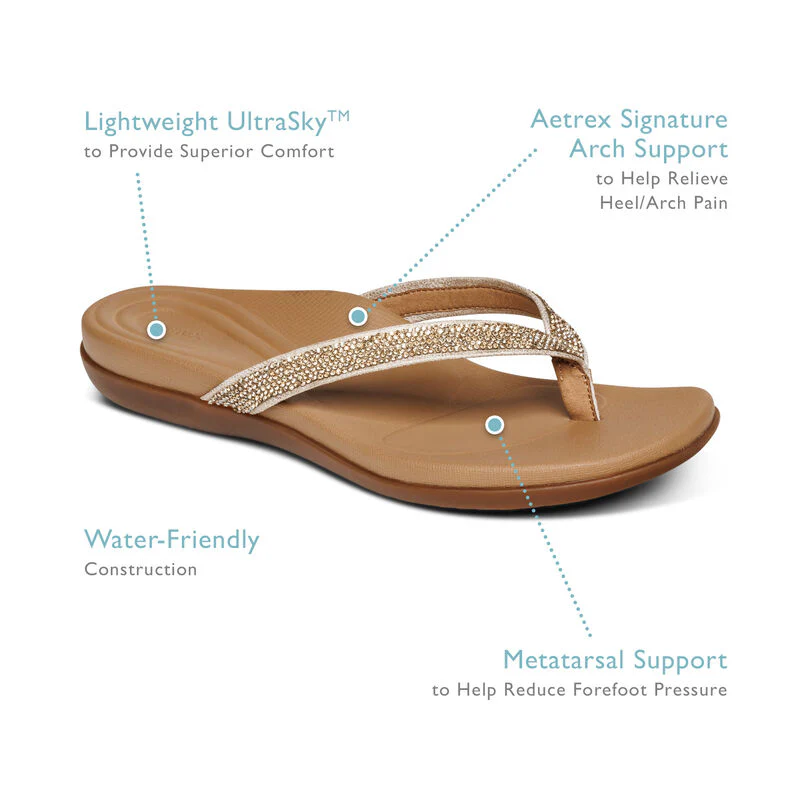Eve Sparkly Thong Sandal - Pewter - Image 6