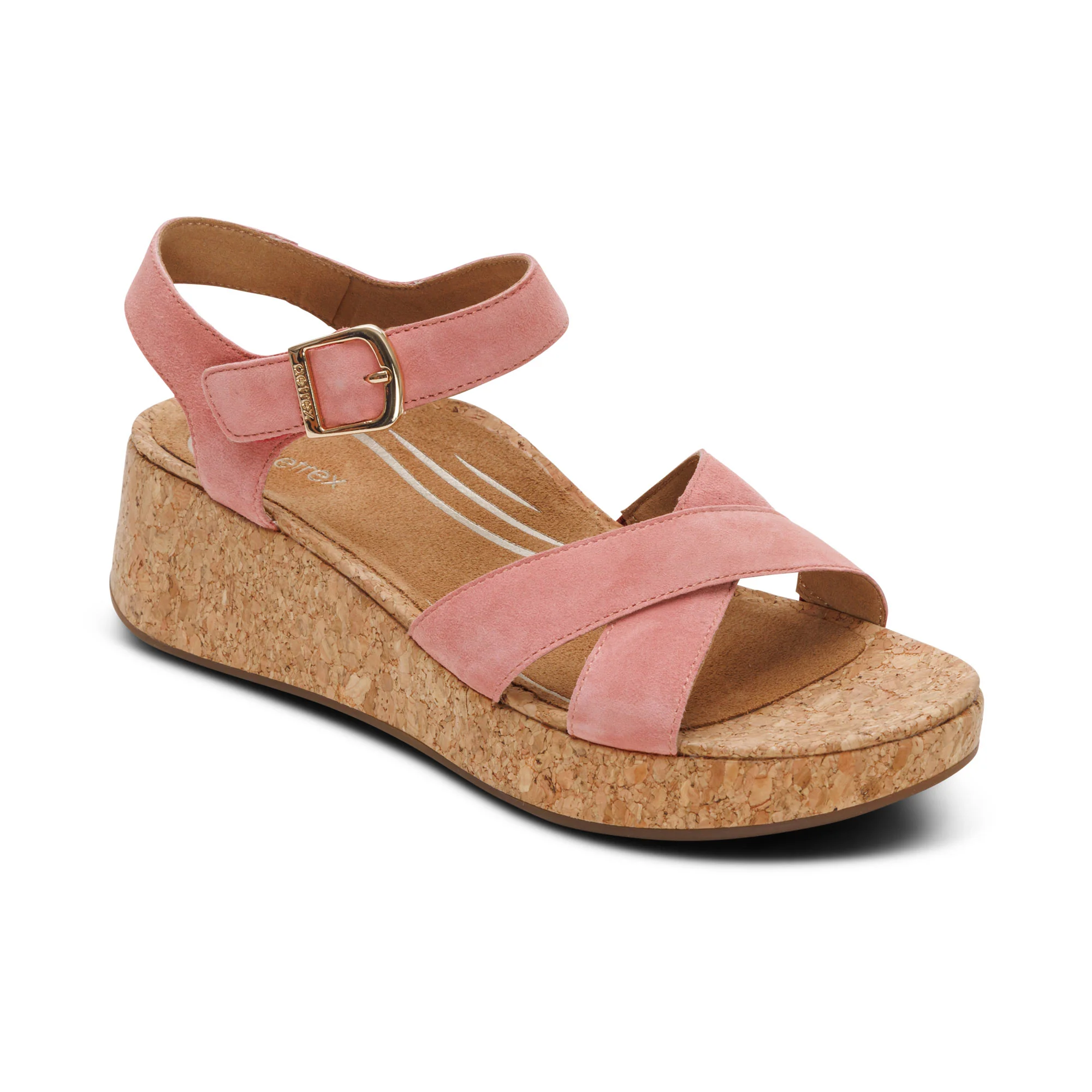 Flora Adjustable Quarter Strap Wedge  - Antique Rose