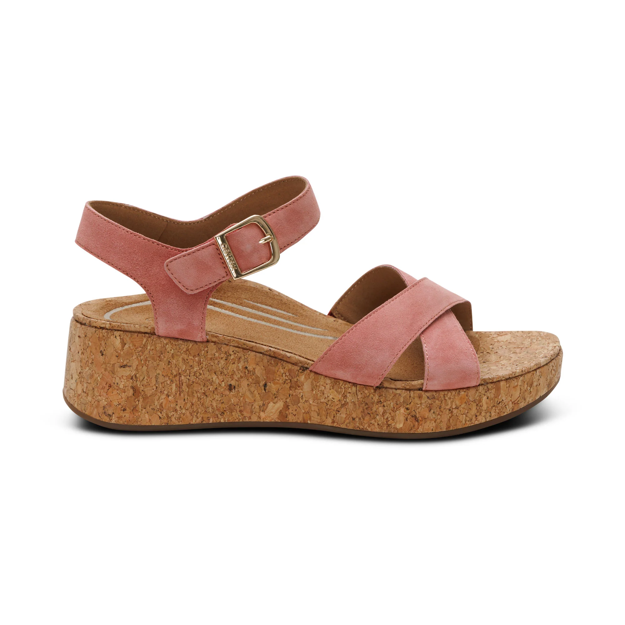 Flora Adjustable Quarter Strap Wedge  - Antique Rose - Image 2