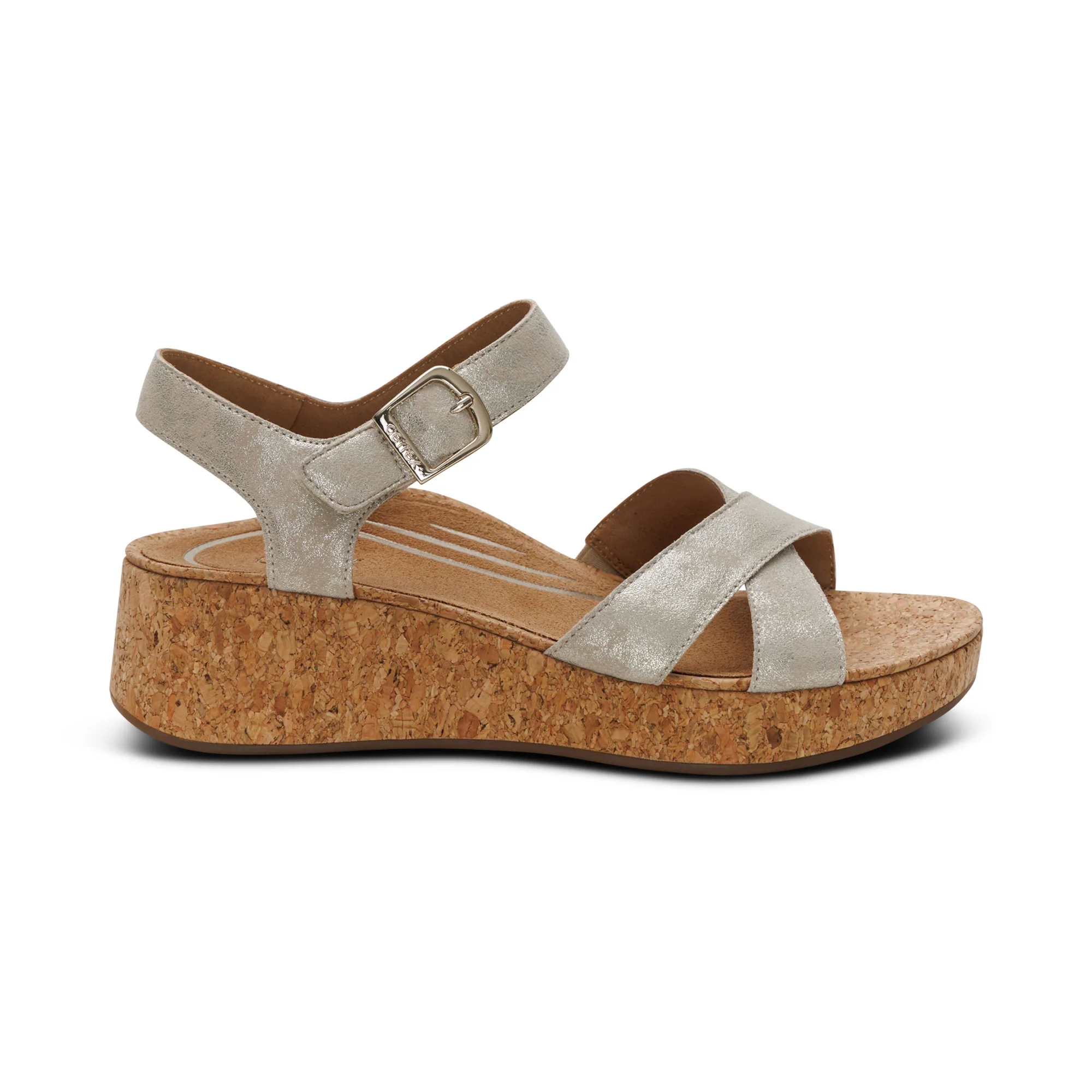 Flora Adjustable Quarter Strap Wedge  - Champagne - Image 2