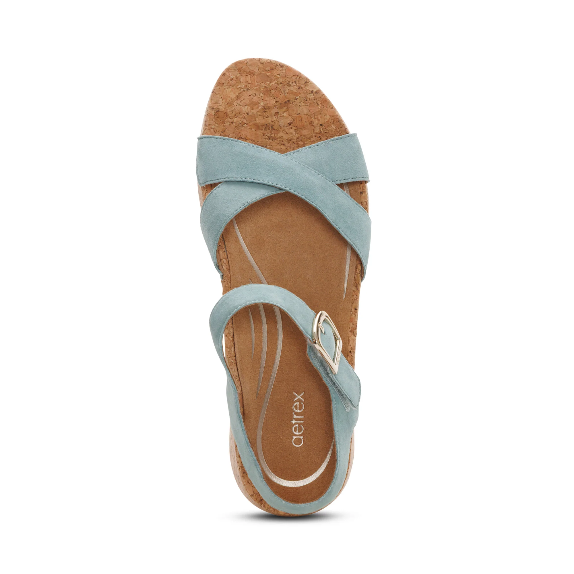 Flora Adjustable Quarter Strap Wedge  - Sage - Image 5