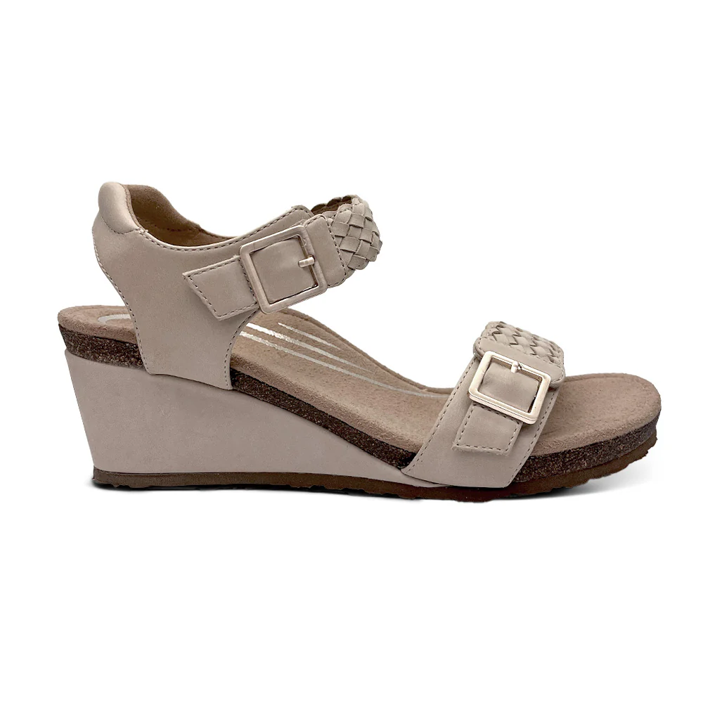 Grace Adjustable Woven Wedge - Bone - Image 2