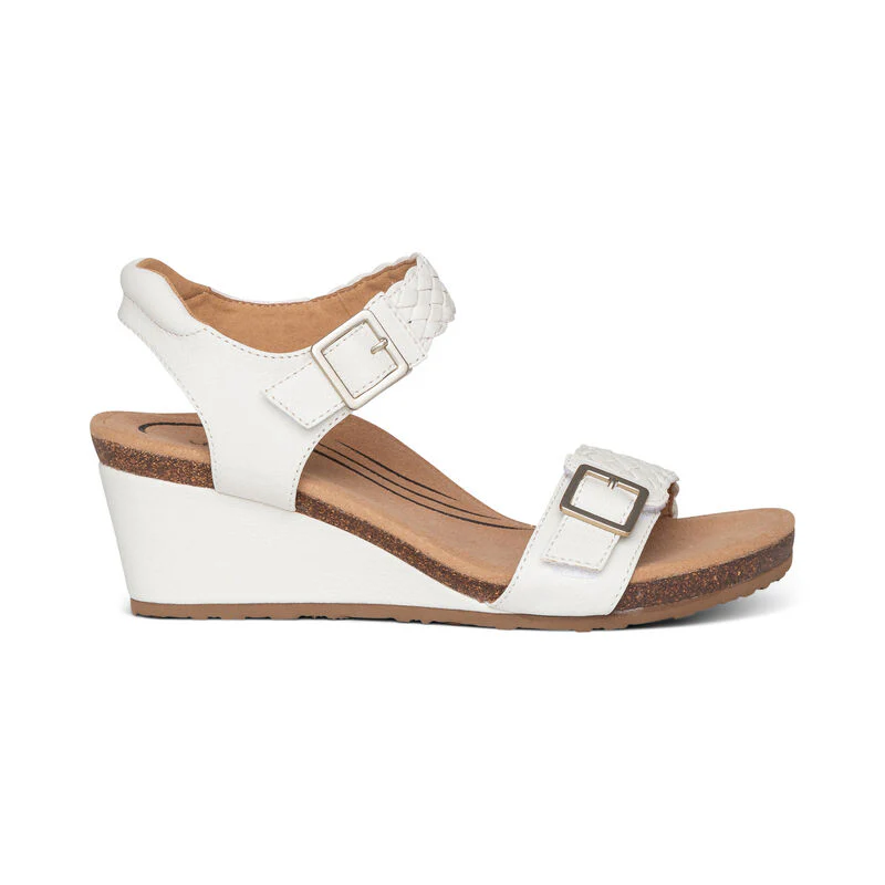 Grace Adjustable Woven Wedge - White - Image 2