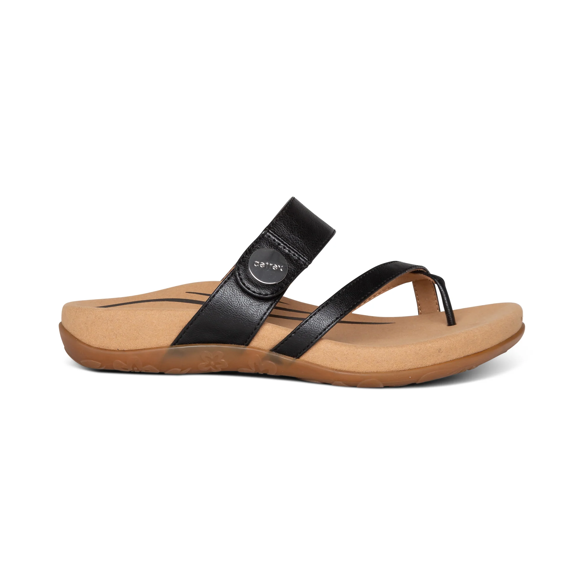 Izzy Adjustable Slide Sandal - Black - Image 3