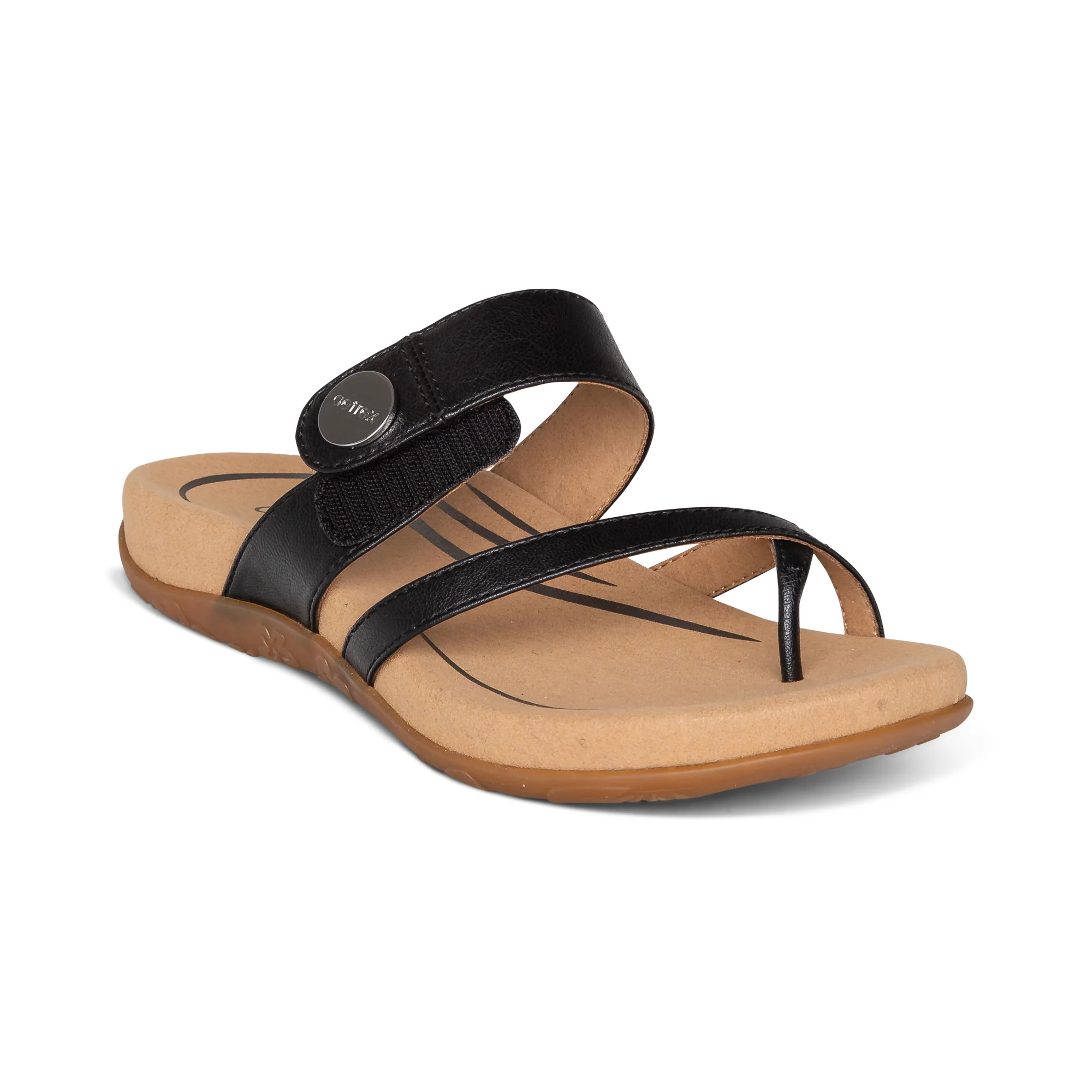 Izzy Adjustable Slide Sandal - Black - Image 7