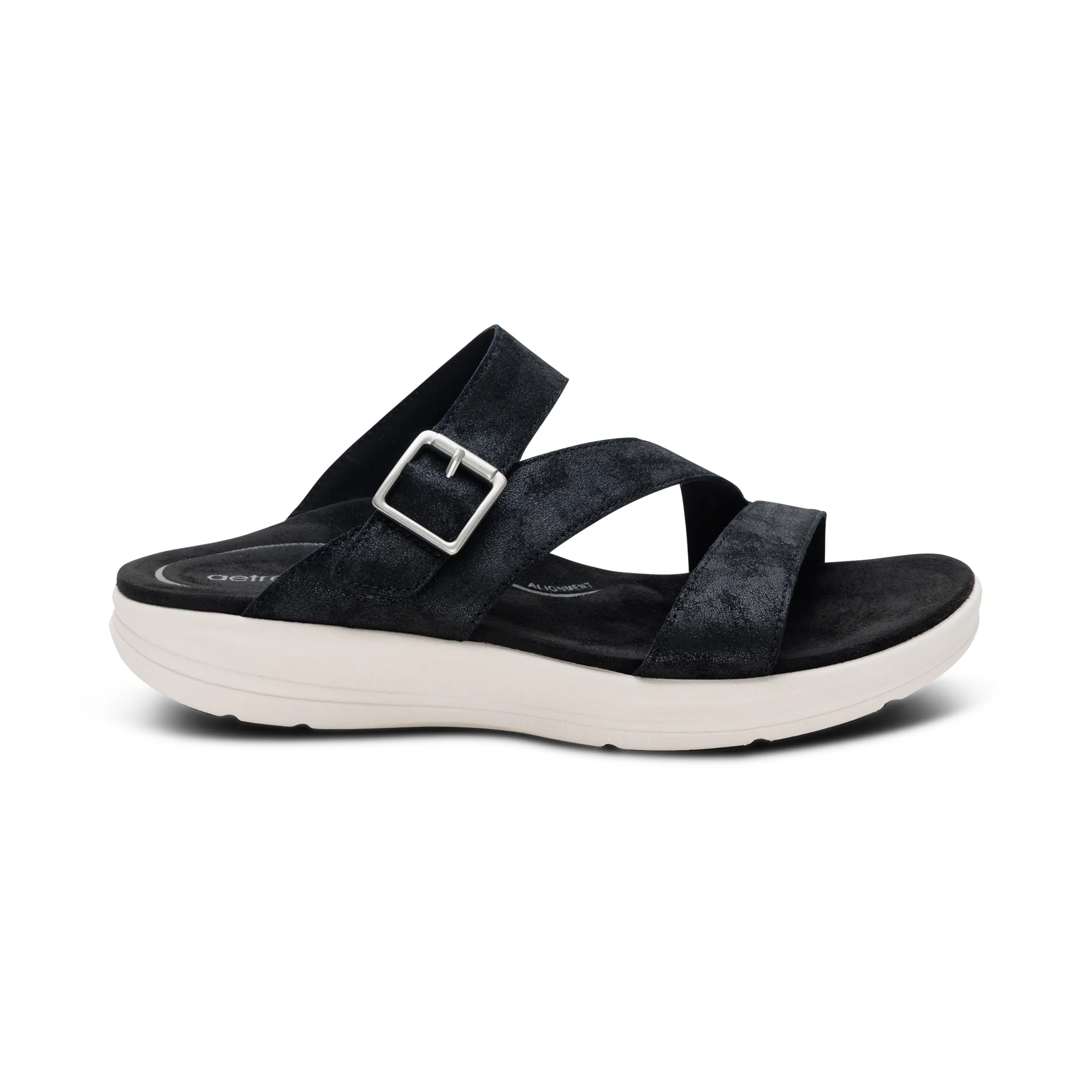 Jenny Adjustable Slide Sandal - Black - Image 3