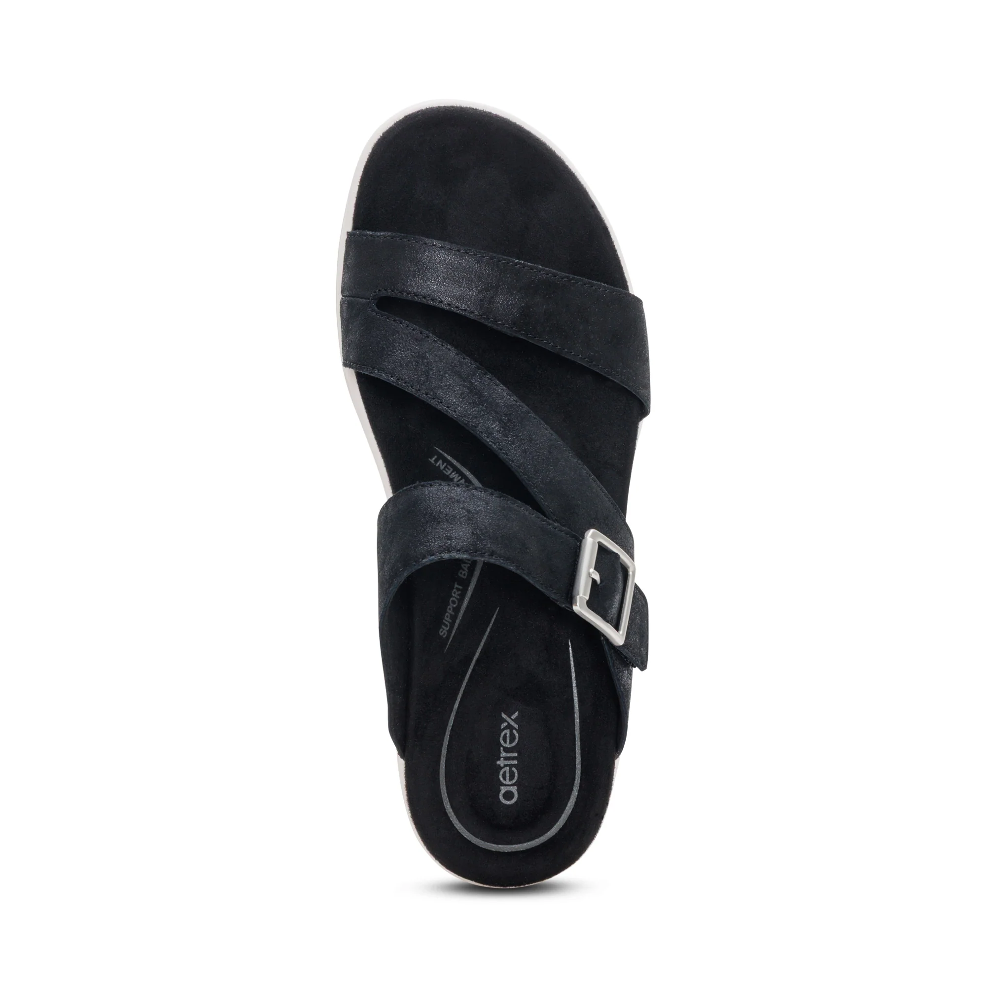 Jenny Adjustable Slide Sandal - Black - Image 6