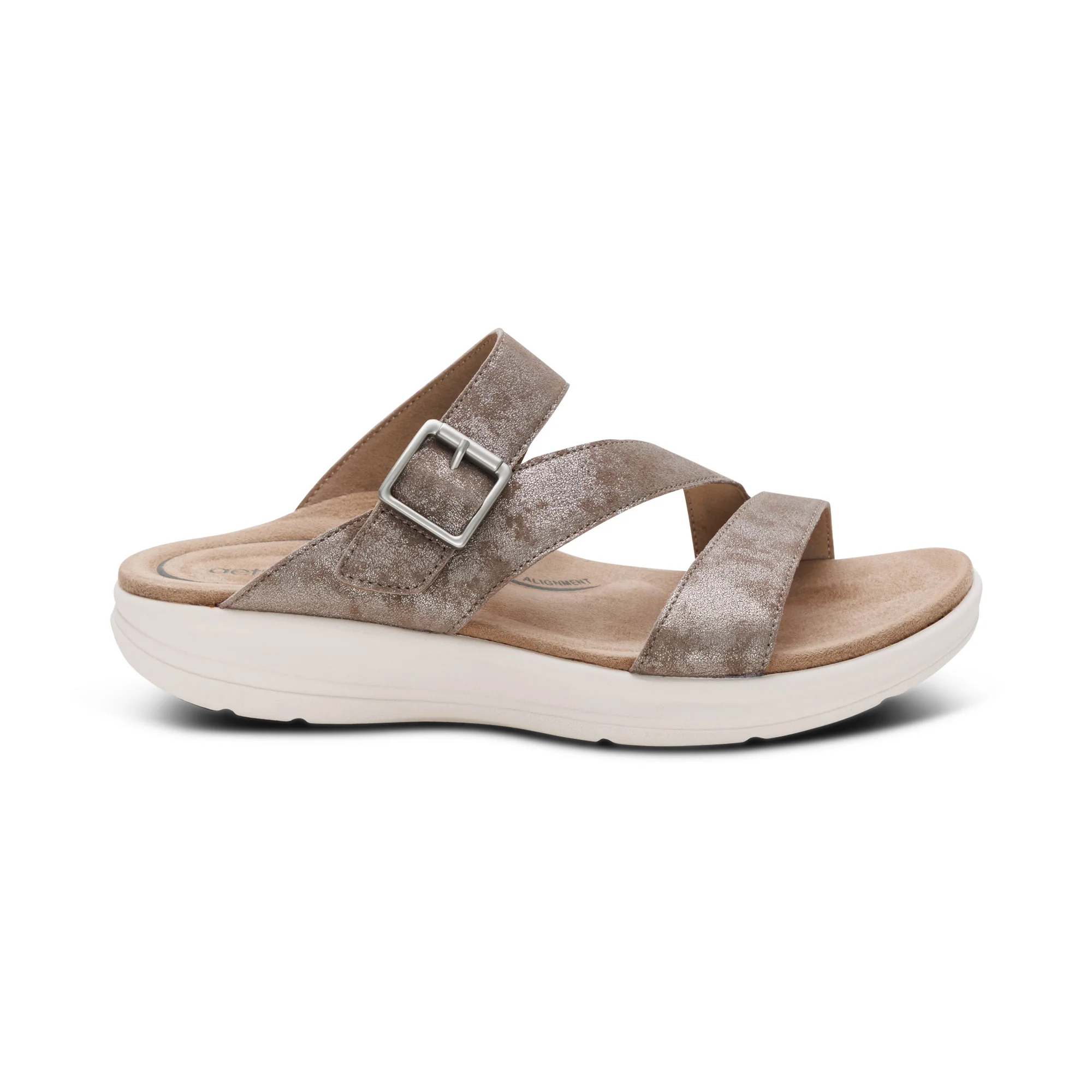 Jenny Adjustable Slide Sandal - Taupe - Image 3