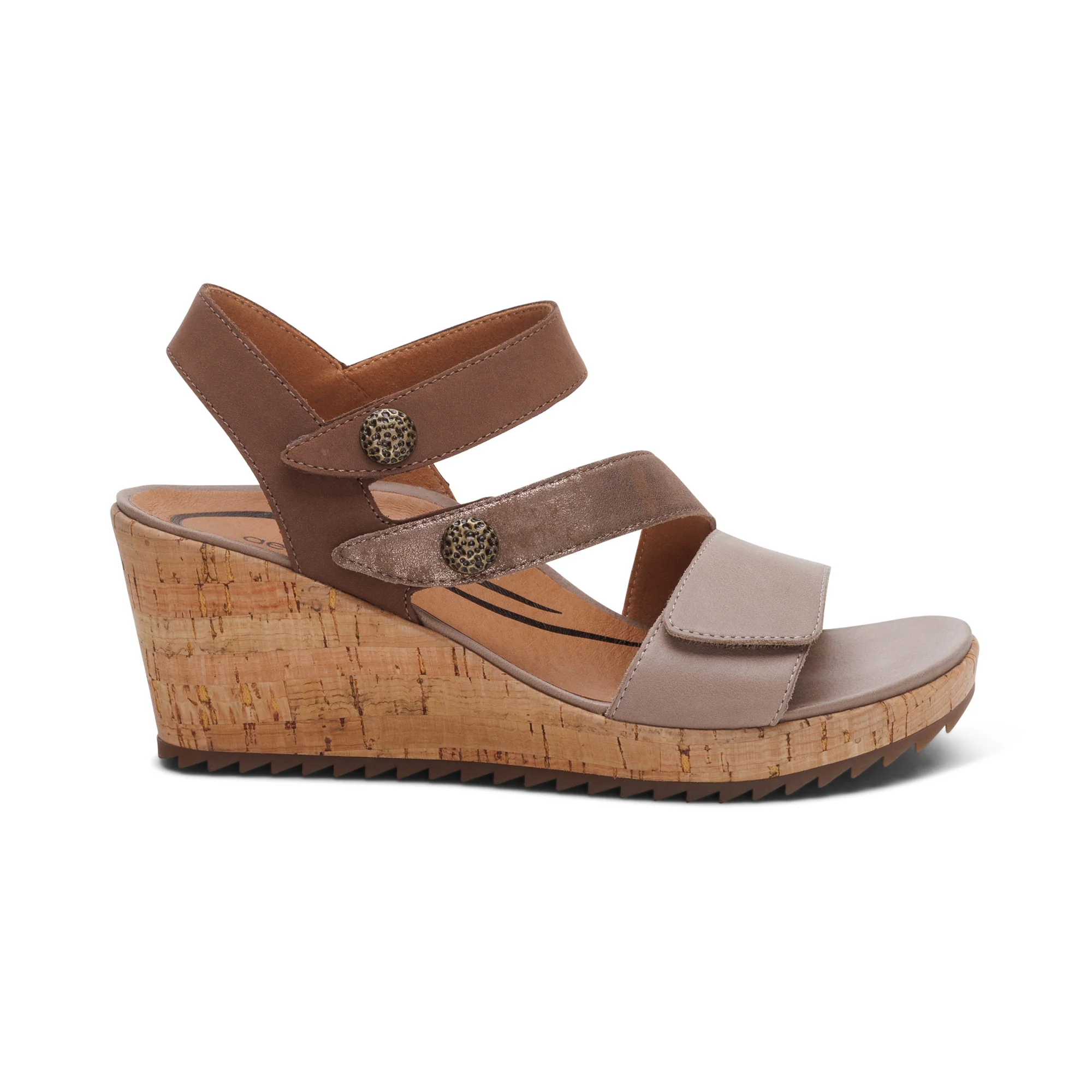 Madelyn Quarter Strap Wedge  - Taupe Multi - Image 2