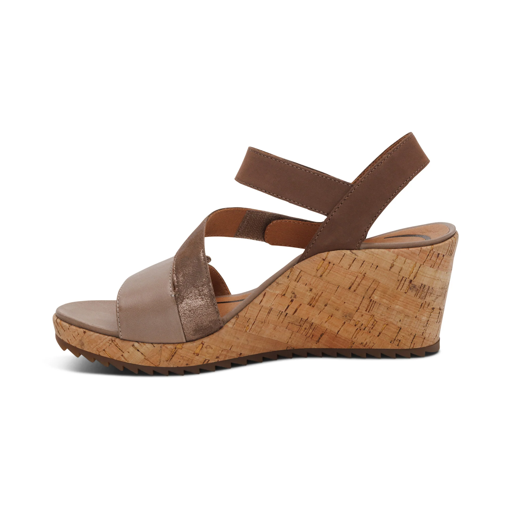Madelyn Quarter Strap Wedge  - Taupe Multi - Image 4