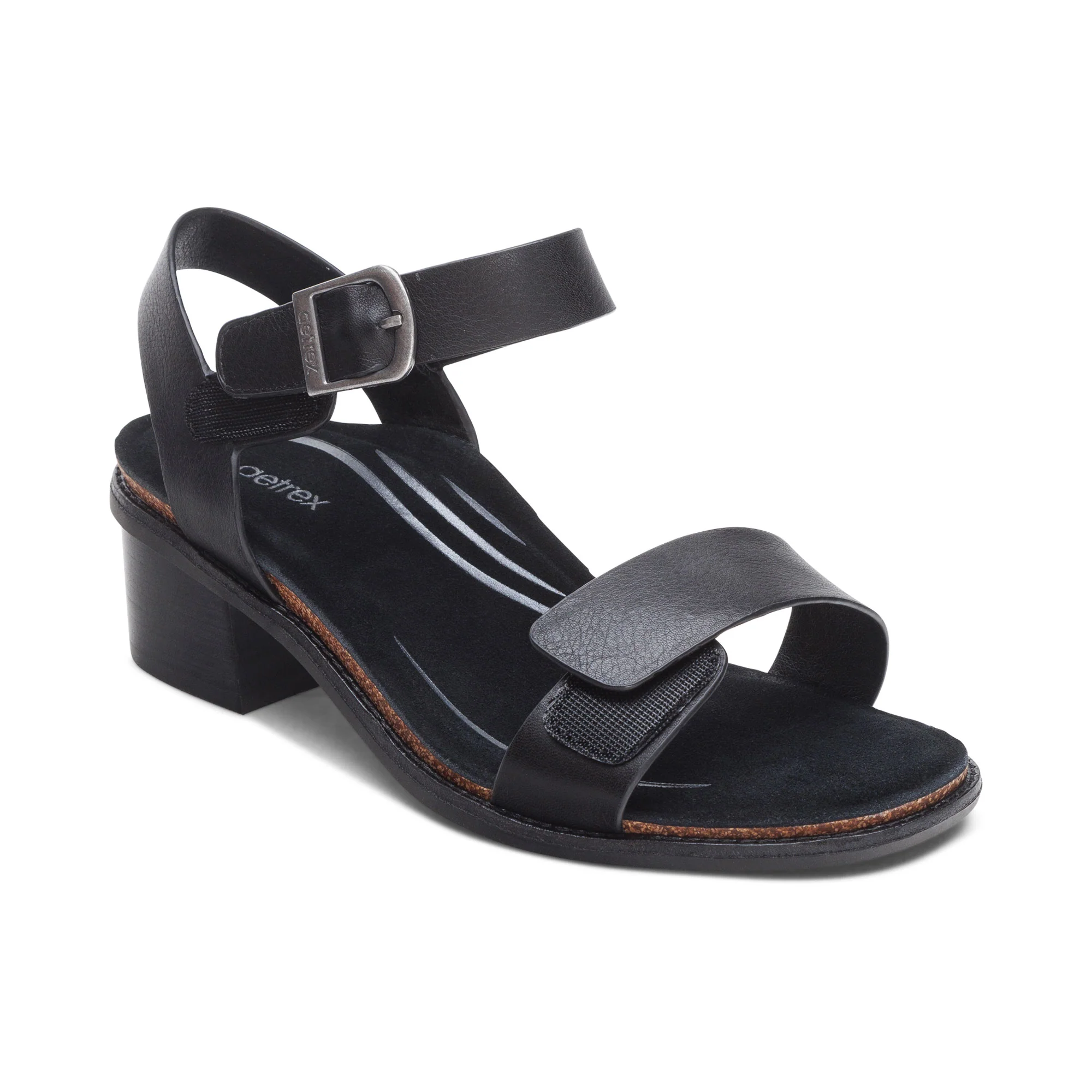 Mae Adjustable Quarter Strap Heel - Black - Image 7