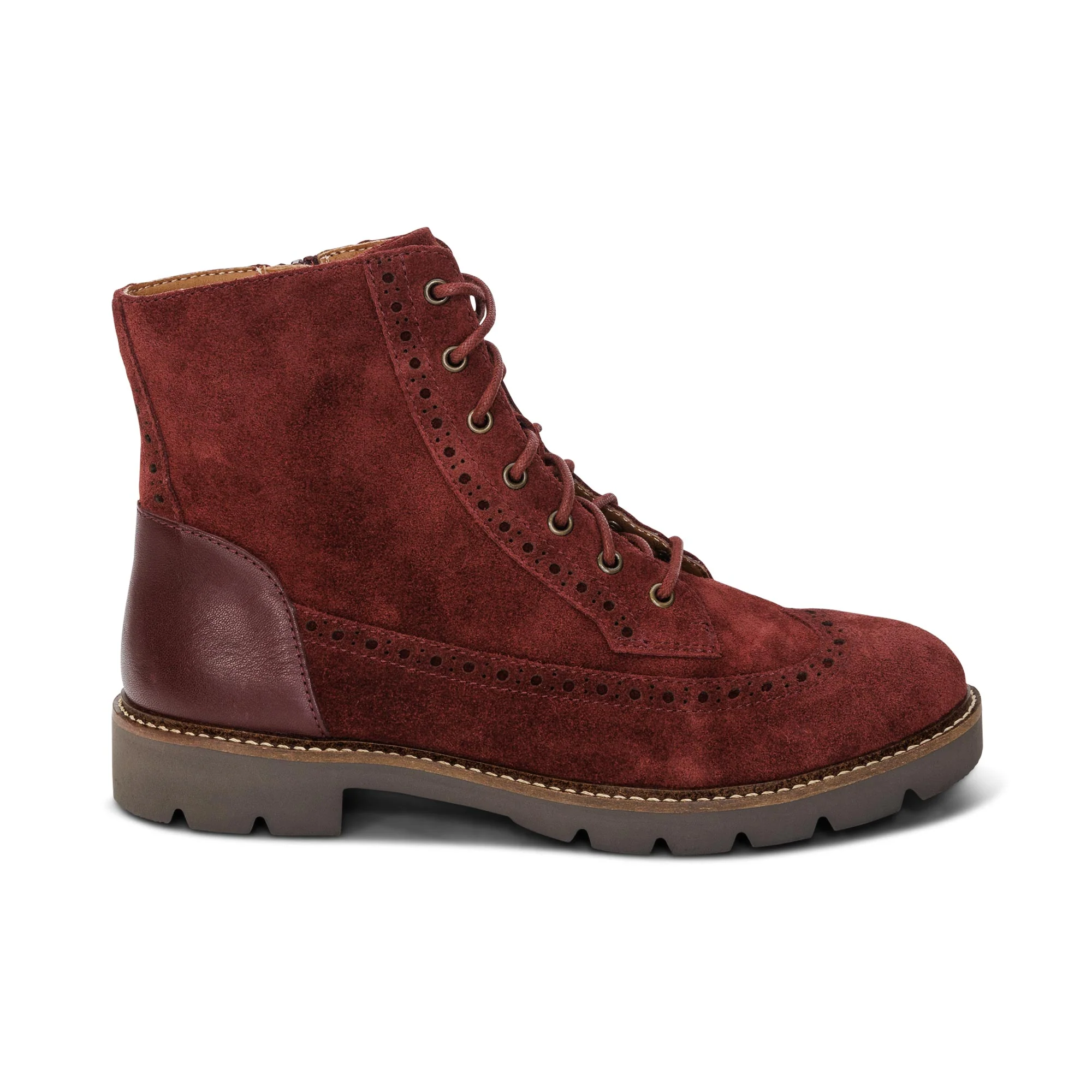 Margot Lace-Up Boot - Dark Red - Image 2