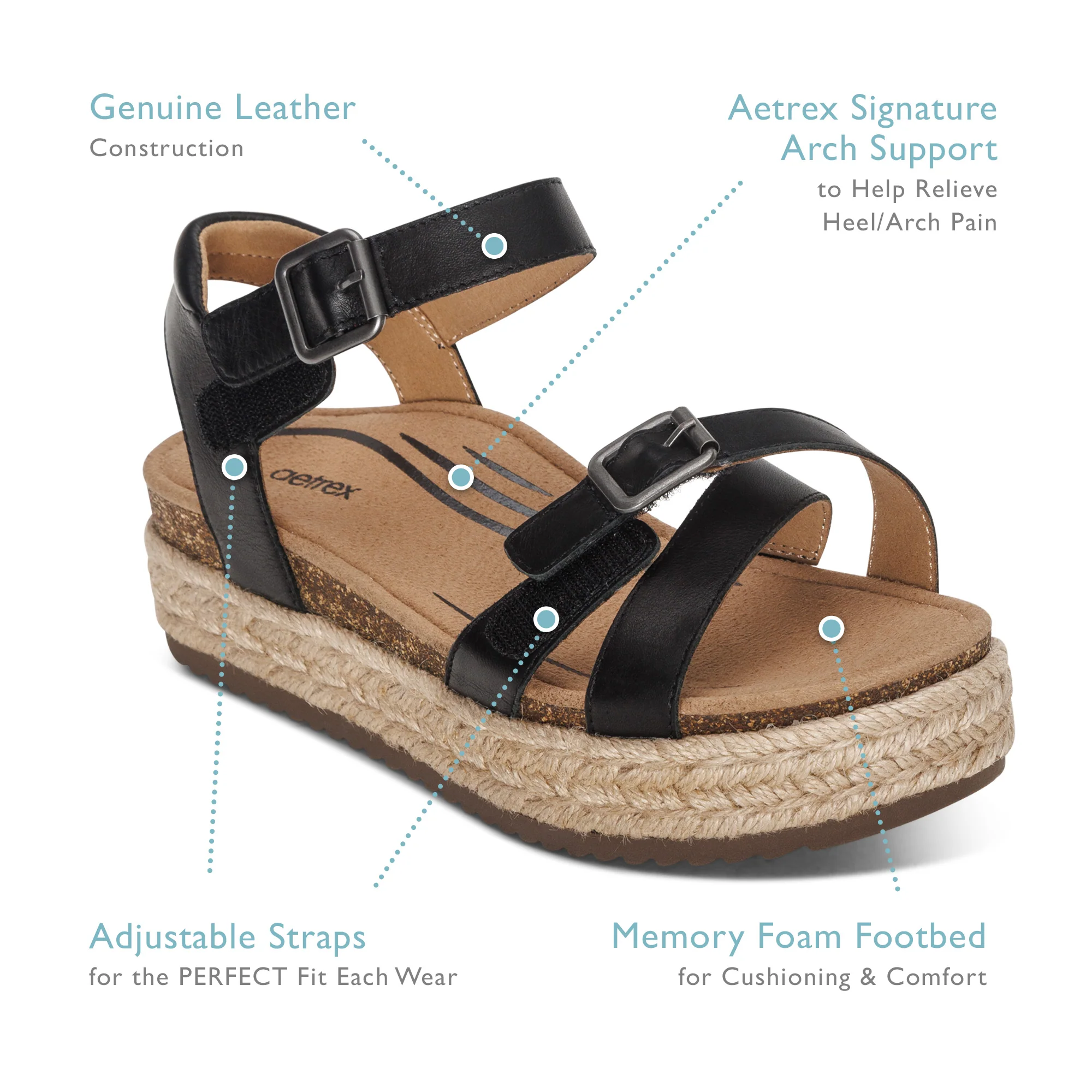 Paula Arch Support Platform Sandal - Walnut - Image 7