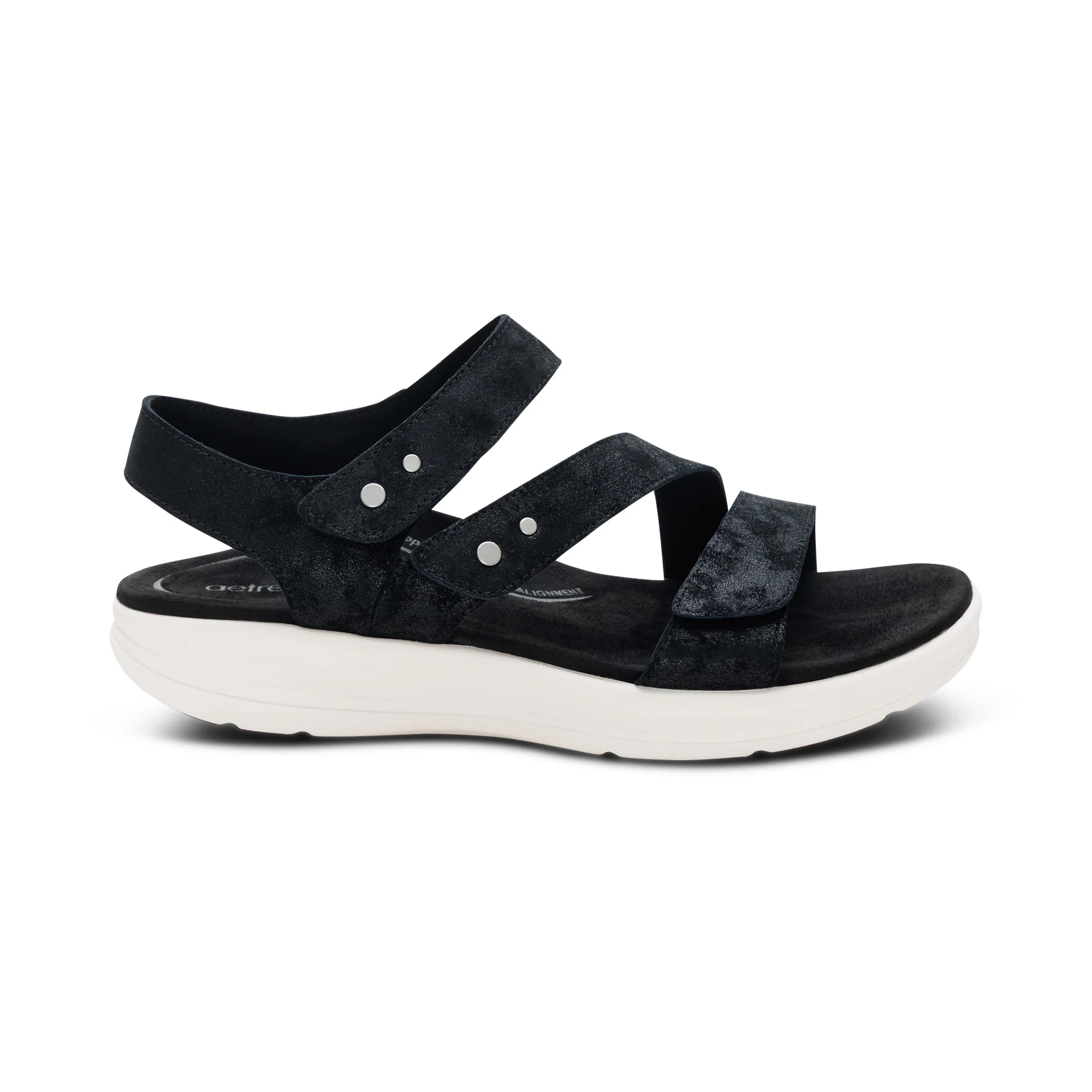 Savannah Adjustable Quarter Strap Sandal - Black - Image 3