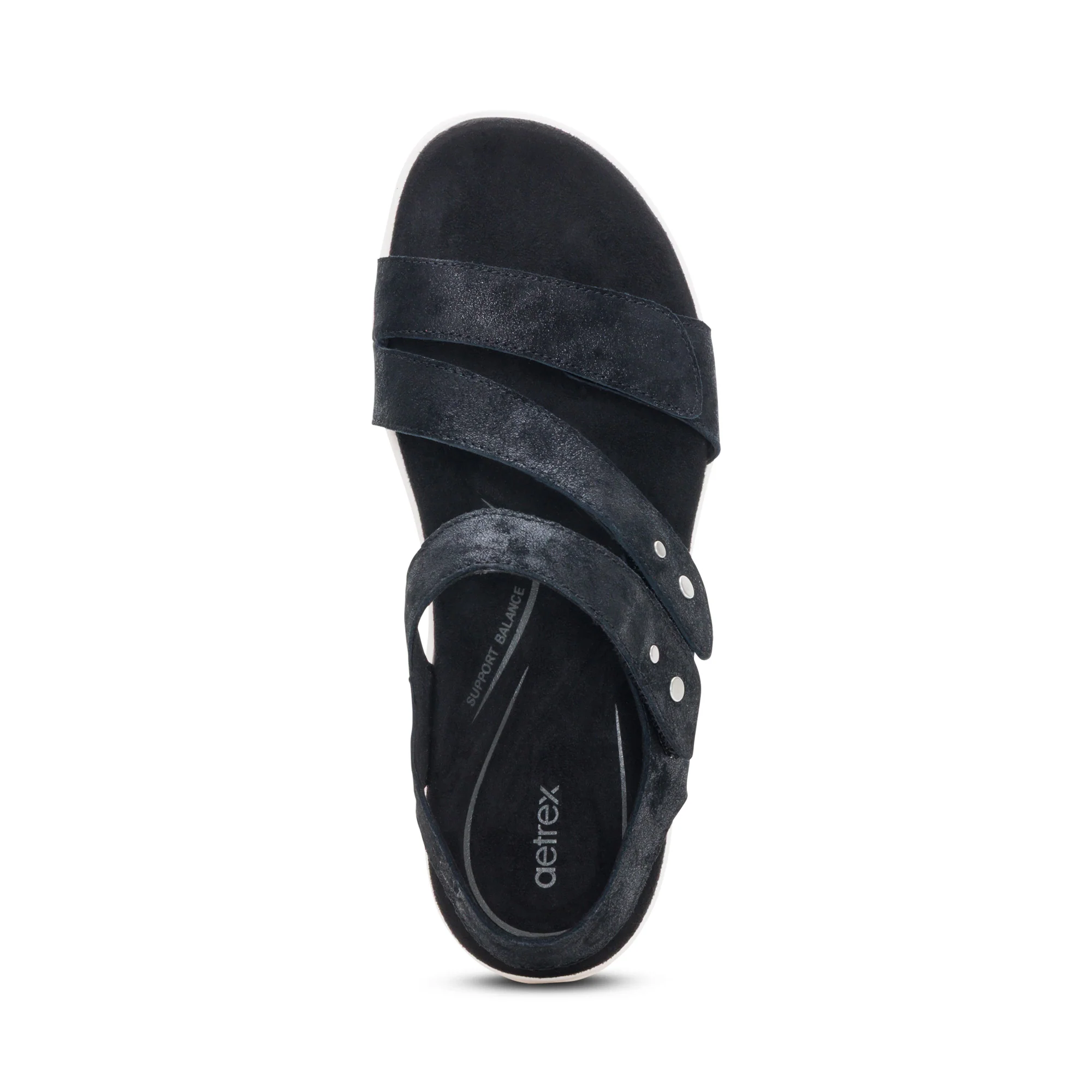 Savannah Adjustable Quarter Strap Sandal - Black - Image 6