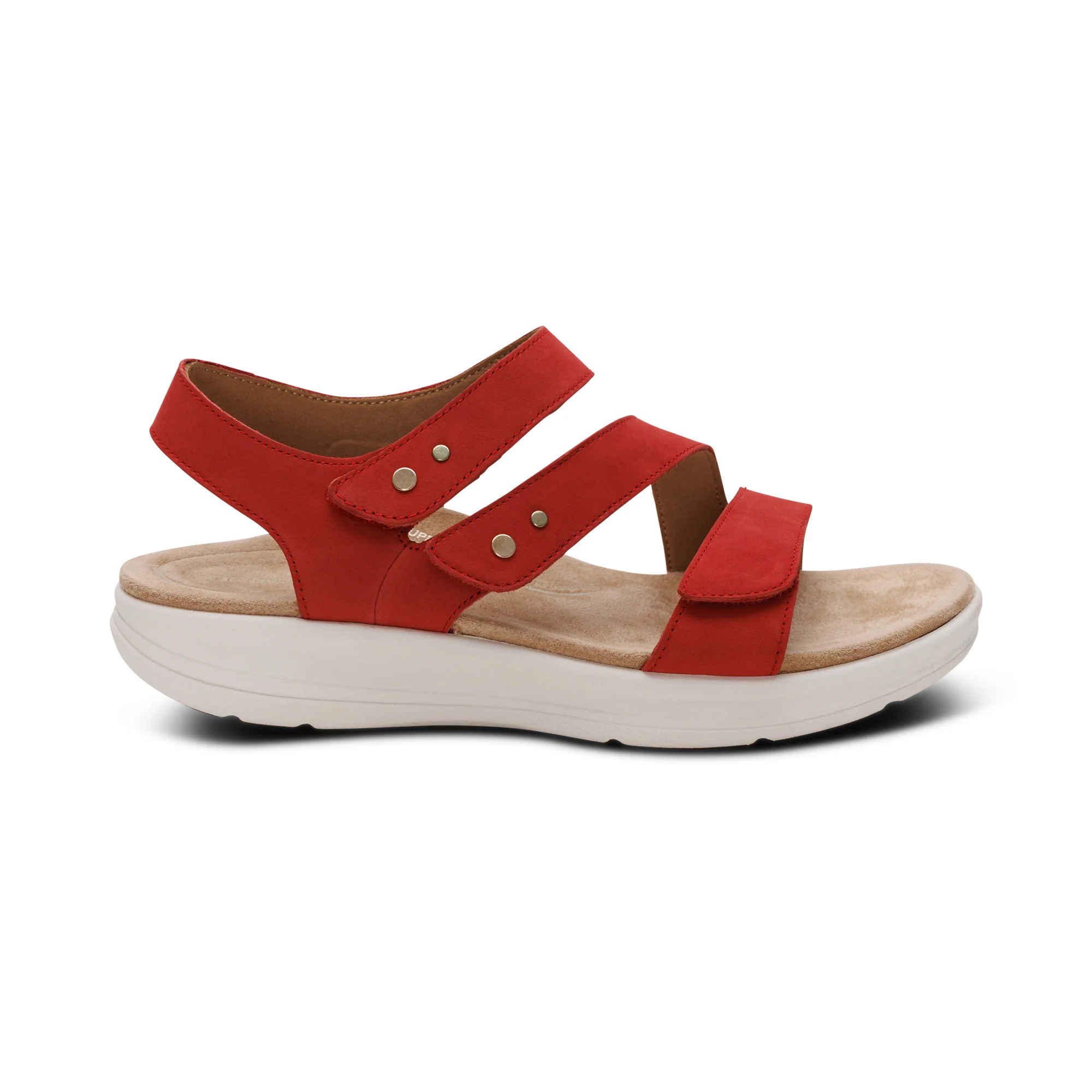 Savannah Adjustable Quarter Strap Sandal - Red - Image 3