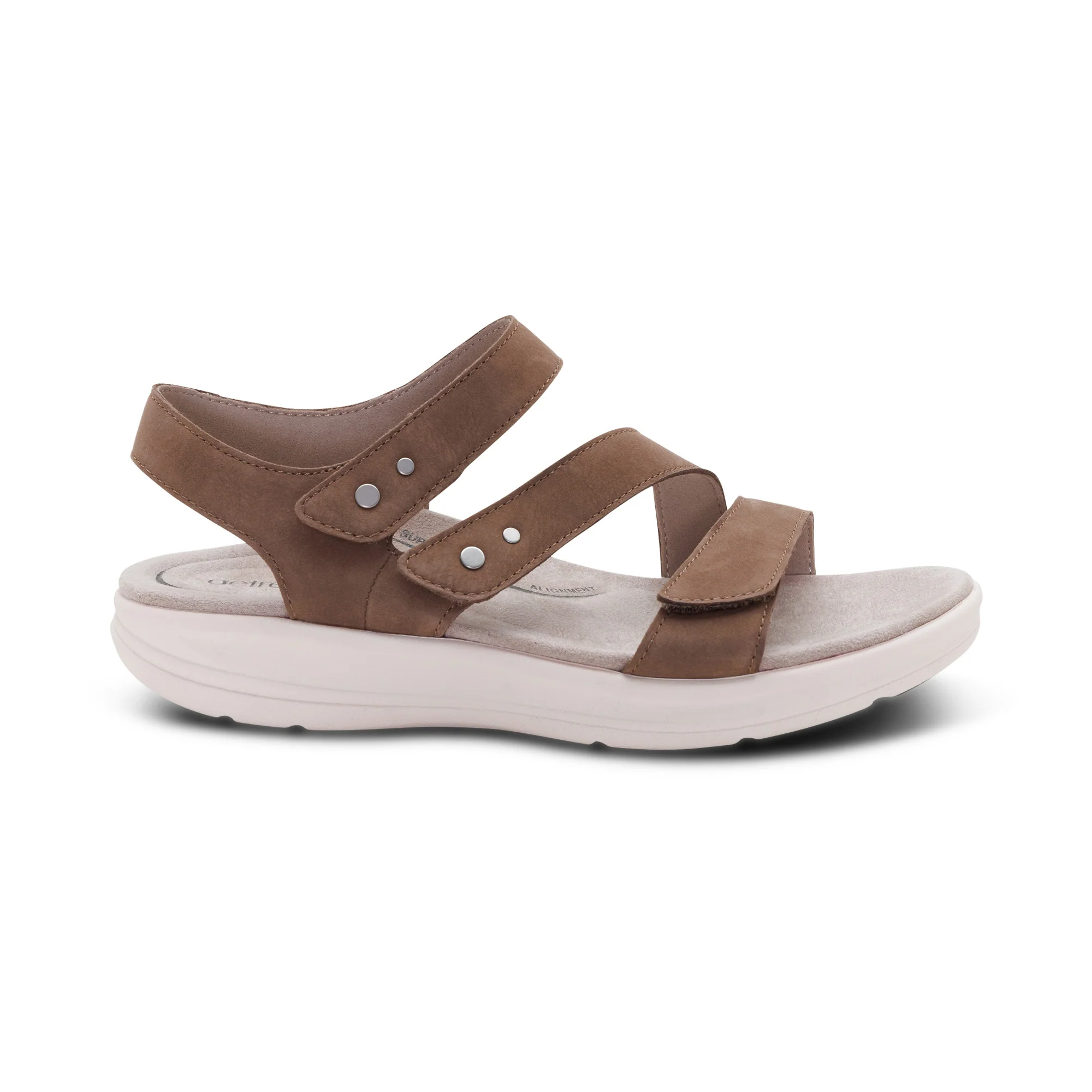 Savannah Adjustable Quarter Strap Sandal - Taupe - Image 3