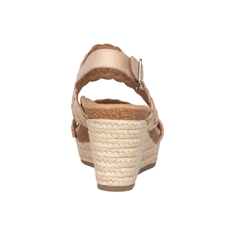 Summer Woven Quarter Strap Wedge - Bone - Image 3