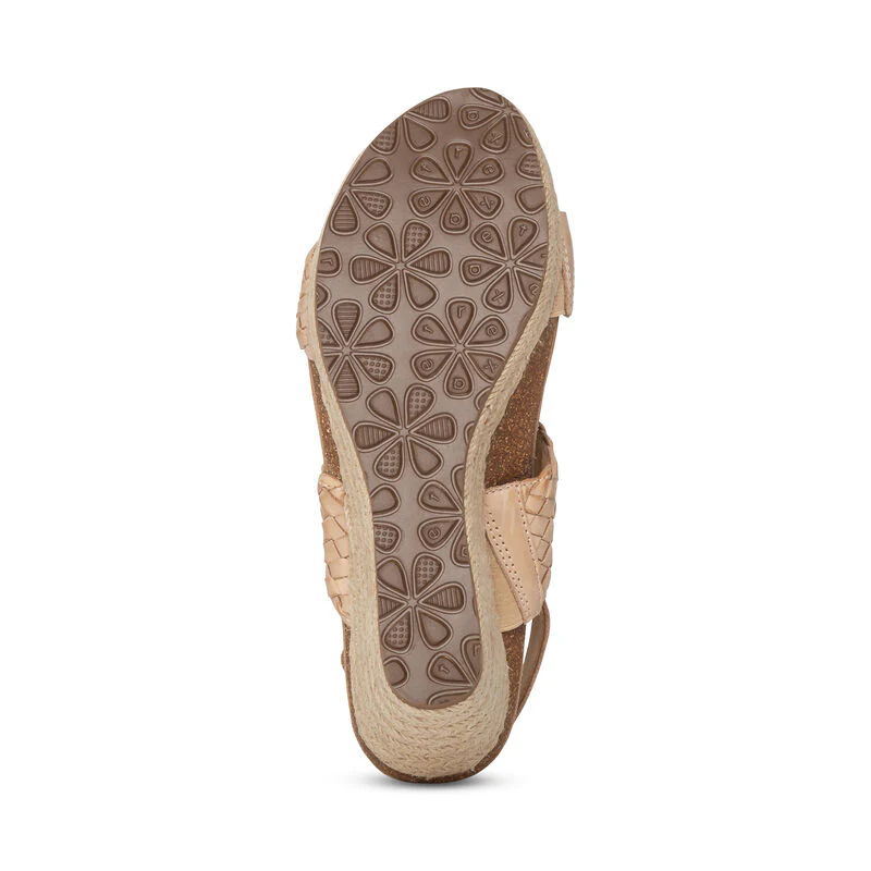Summer Woven Quarter Strap Wedge - Bone - Image 6
