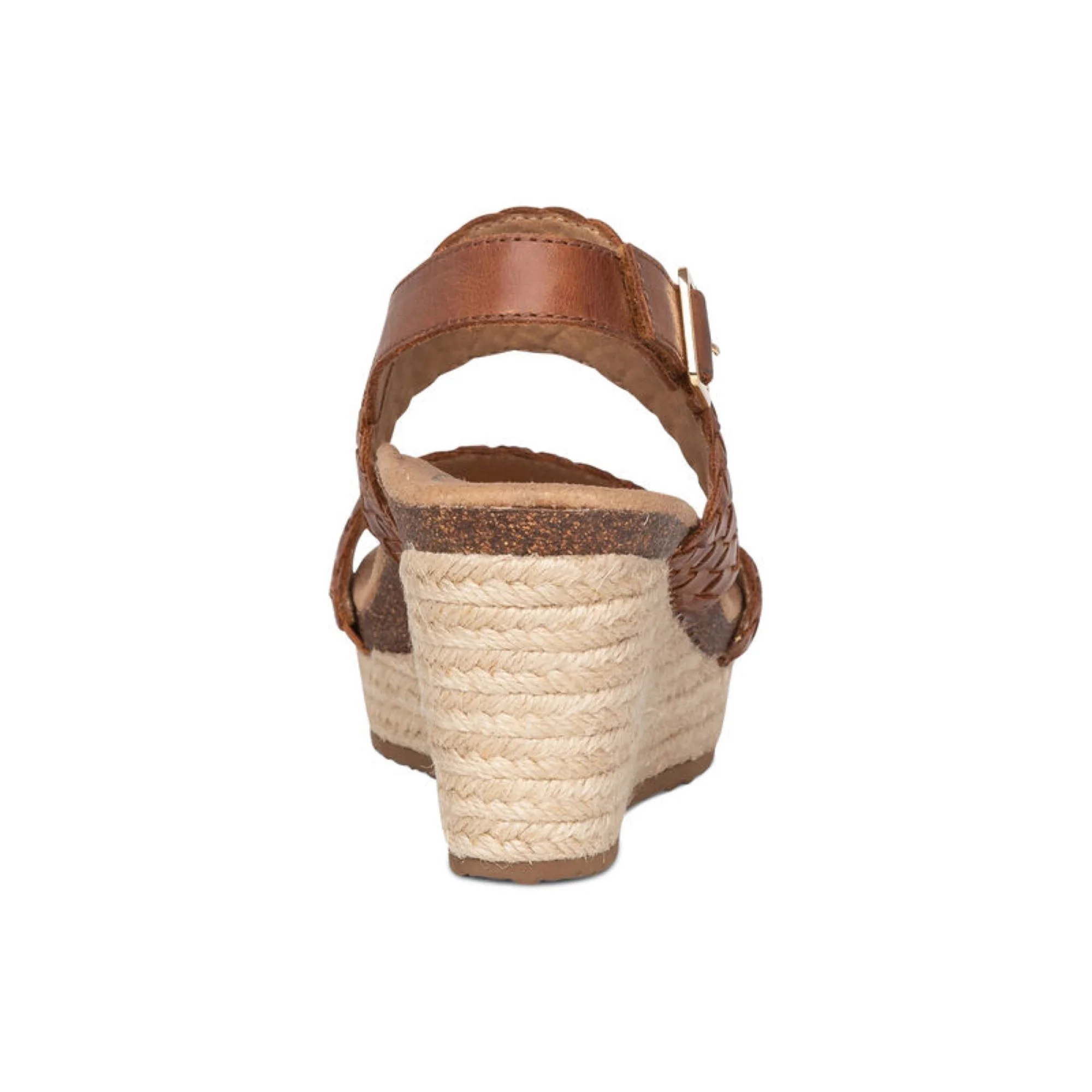 Summer Woven Quarter Strap Wedge - Cognac - Image 3