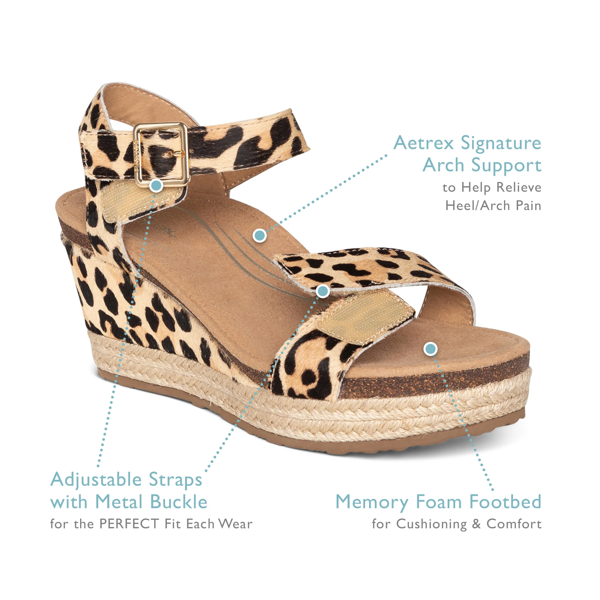 Sydney Quarter Strap Espadrille Wedge - Black Leather - Image 6