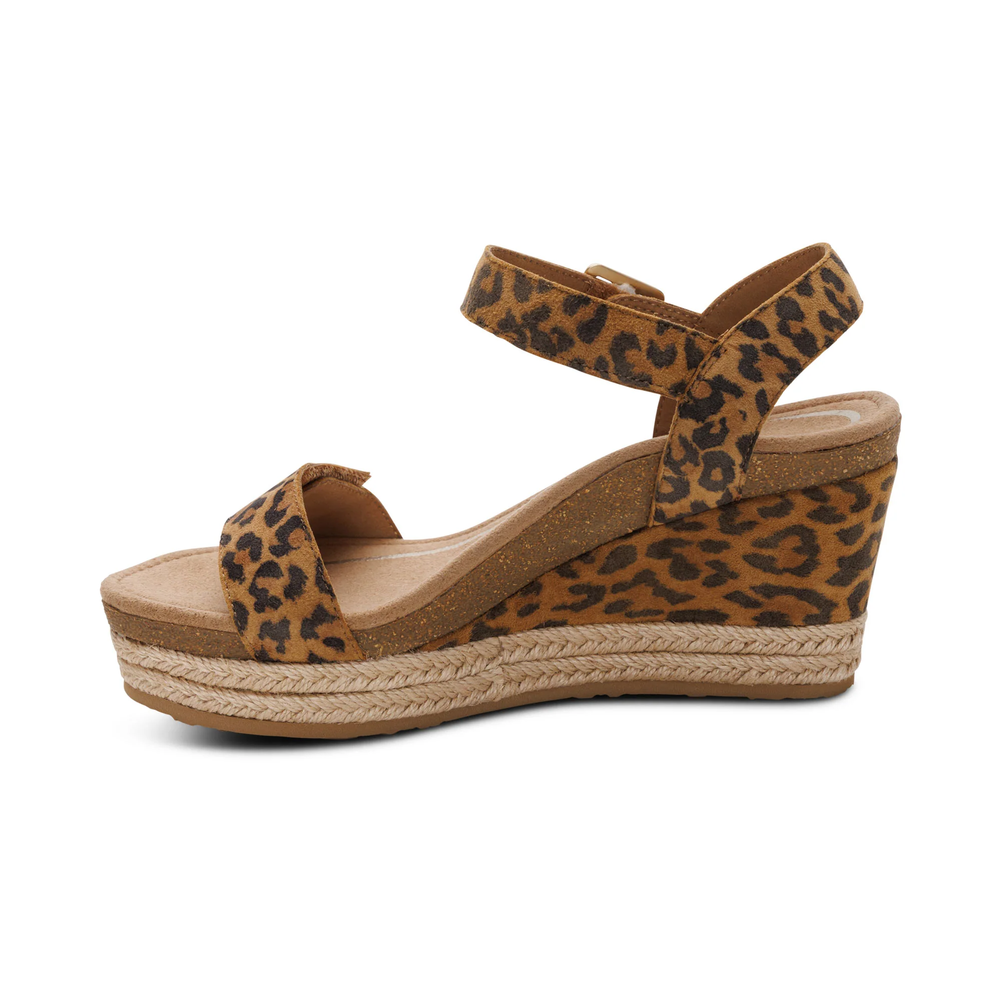 Sydney Quarter Strap Espadrille Wedge - Leopard - Image 4