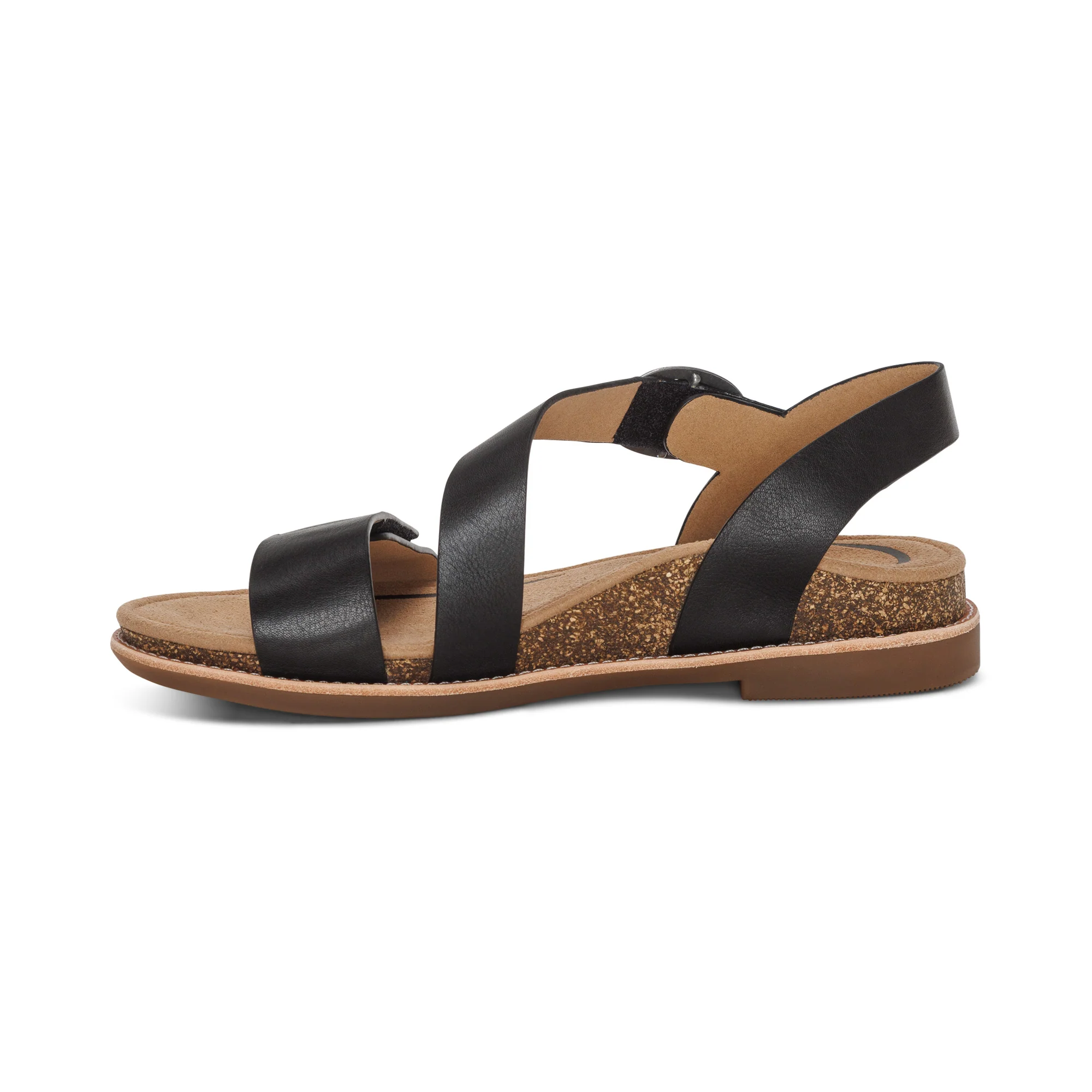 Tamara Asymmetrical Quarter Strap Sandal - Black - Image 4