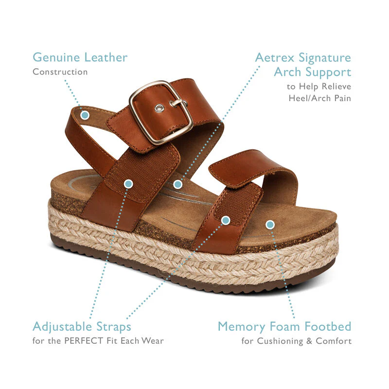 Vania Arch Support Platform Sandal - Red - Image 6